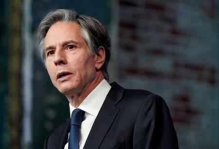 １月１９日、バイデン次期米大統領が国務長官に指名したブリンケン氏（写真）は開かれた指名承認公聴会で、同盟国などとの関係修復に取り組み、国際的な連携を通じてロシア、中国、イランがもたらす問題に対処する考えを表明した。デラウェア州ウィルミントンで２０２０年１１月撮影（２０２１年　ロイター/Joshua Roberts）
