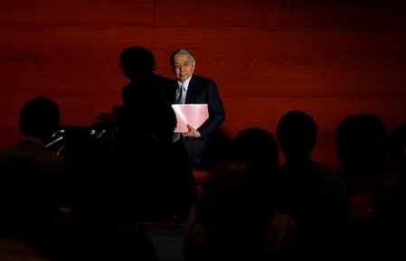 　９月１８─１９日に開催された日銀金融政策決定会合で、追加緩和手段について議論されていたことが１１月６日、日銀が公表した議事要旨で明らかになった。写真は７月の決定会合後に会見する黒田東彦総裁（２０１９年　ロイター/Kim Kyung-Hoon）