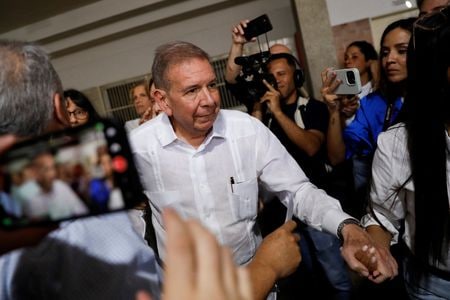 　７月のベネズエラ大統領選に出馬した野党統一候補ゴンサレス氏（写真）がスペインに向け出国した。７月２８日に首都カラカスで撮影（２０２４年　ロイター/Leonardo Fernandez Viloria）
