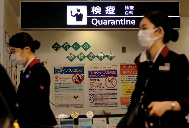 多くの在住外国人がいったん海外に出ると日本に戻れない状態が続いている　Pawel Kopczynski-REUTERS