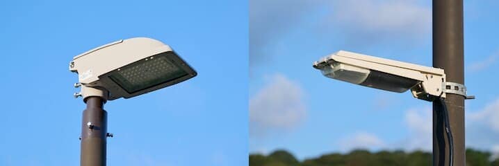 光害対策型の道路灯と防犯灯