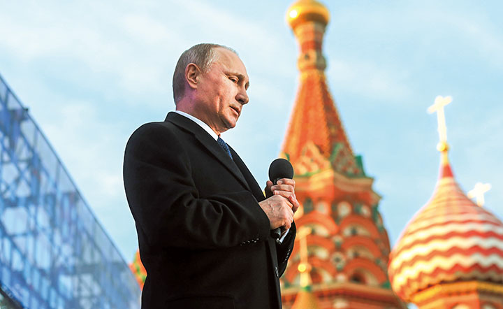 得票率を意識するプーチンは「汚職を許さない指導者」像をアピール　Sasha Mordovets/GETTY IMAGES