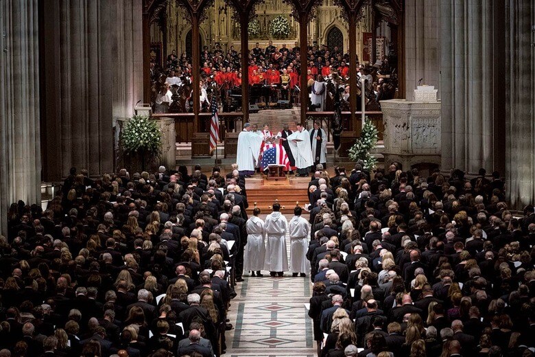 2018年、ワシントンで行われた第41代大統領ブッシュの国葬　DOUG MILLSｰPOOL/GETTY IMAGES