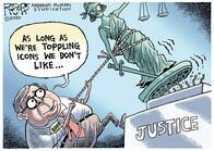 正義と公正が叫ばれる時代に、バー司法長官が倒したい「正義の女神」像（パックン）