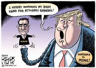 右腕弁護士が愛を誓い長官に大出世……トランプが操る愛と報復のアメリカ司法省【風刺画で読み解くアメリカ】