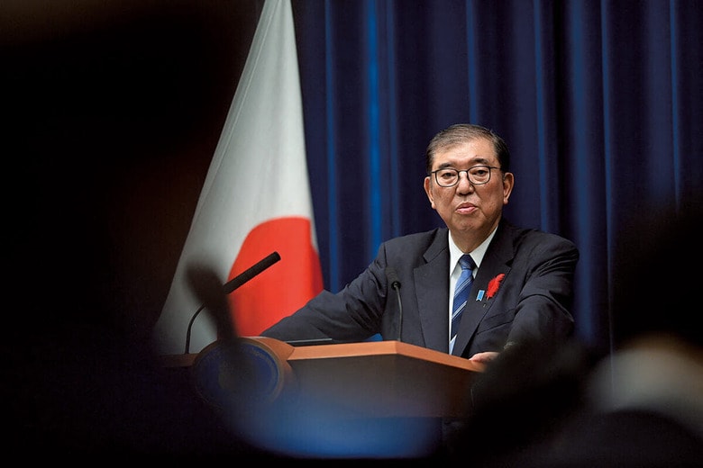 メアは石破政権の安保政策を「非常に楽観的に見ている」と言う　DAVID MAREUILｰPOOLｰREUTERS