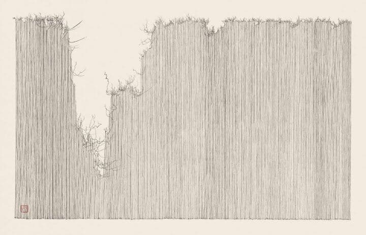 源氏物語書巻五十五帖「椎本」(59cm×94cm) 2008年 提供:「石川九楊大全」実行委員会