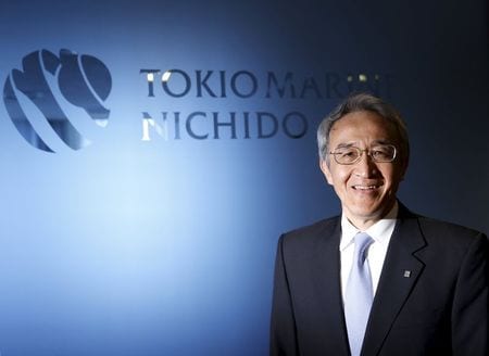 　６月１０日、東京海上ホールディングスは米保険会社のＨＣＣインシュランス・ホールディングスを約９４１３億円（約７５億ドル）で買収することで合意したと正式発表した。写真は永野毅社長。４日撮影（２０１５年　ロイター/Toru Hanai）