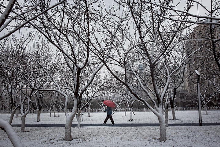 中国はこれまで数々の「人災」を忘れ去ってきた（雪の武漢市内）　GETTY IMAGES