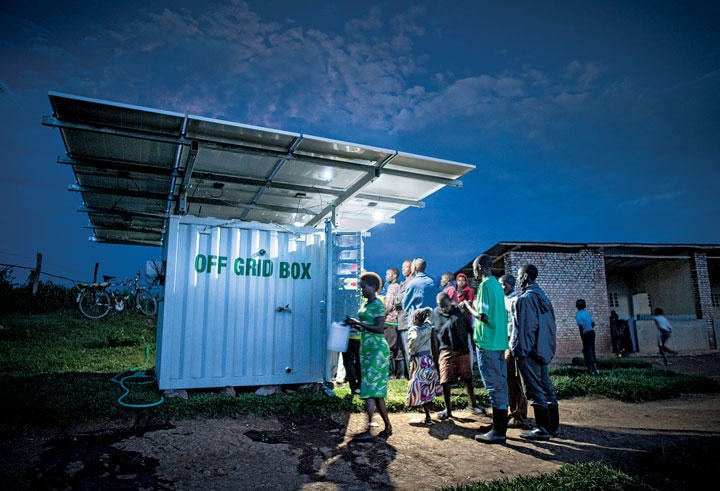 コンテナボックス1個で2000人のニーズを満たせるという　Courtesy of Offgridbox