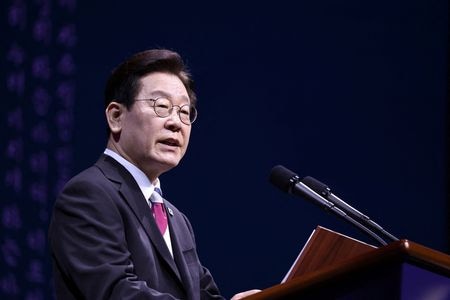 　３月２日、韓国の李在明大統領（写真）は、公式訪問したシンガポールでローレンス・ウォン首相と会談し、人工知能（ＡＩ）や原子力などの分野での協力拡大を目指すことで合意した。ソウルで１日撮影。聯合ニュース提供写真（２０２６年　ロイター）