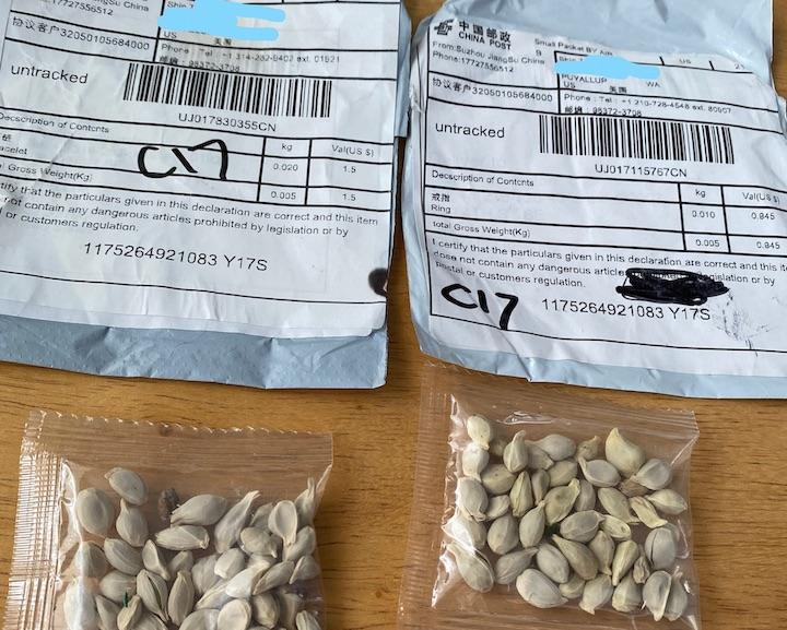 米国各地に中国から勝手に「種」が送られている...... WA St Dept of Agr-Twitter