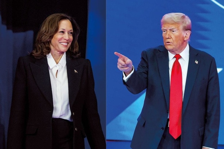 （左から）カマラ・ハリス　CHIP SOMODEVILLA/GETTY MAGES、 　ドナルド・トランプ　IMAGESPACEｰSIPA USAｰREUTERS