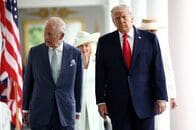 英国王、ホワイトハウスで歓迎式典　トランプ氏「米英の強固な絆」確信