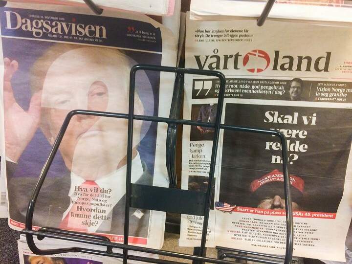 選挙結果が出た翌日のノルウェー現地の報道「どうしてこうなった？」、「私たちは恐怖に震えるべきか？」 Photo:Asaki Abumi