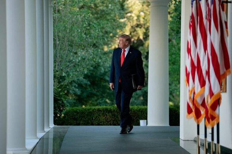 トランプ米大統領。6月25日、ホワイトハウスで撮影。REUTERS/Evan Vucci