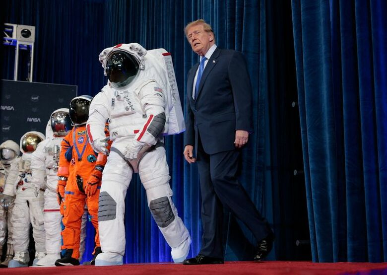 トランプ米大統領。28日、ヒューストンのＮＡＳＡジョンソン宇宙センターで撮影。REUTERS/Kylie Cooper