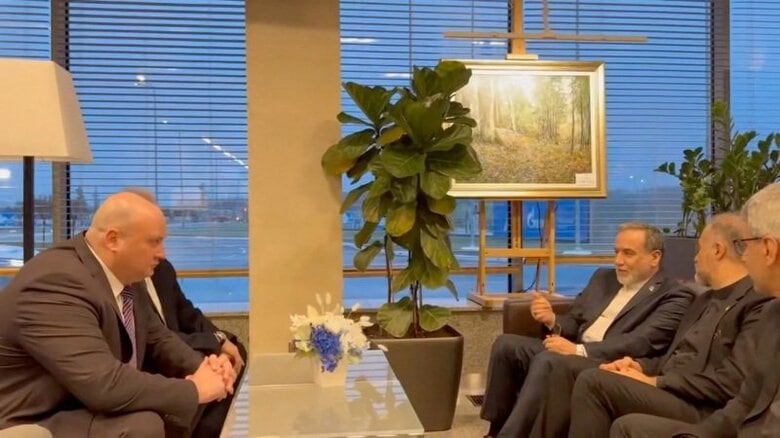 4月27日に公開された動画のスクリーンショット。提供写真。Seyed Abbas Araghchi via Telegram/Handout via REUTERS