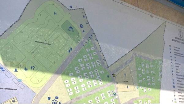カラ・テペ難民キャンプ「仮設住宅」地図（スマホ撮影）