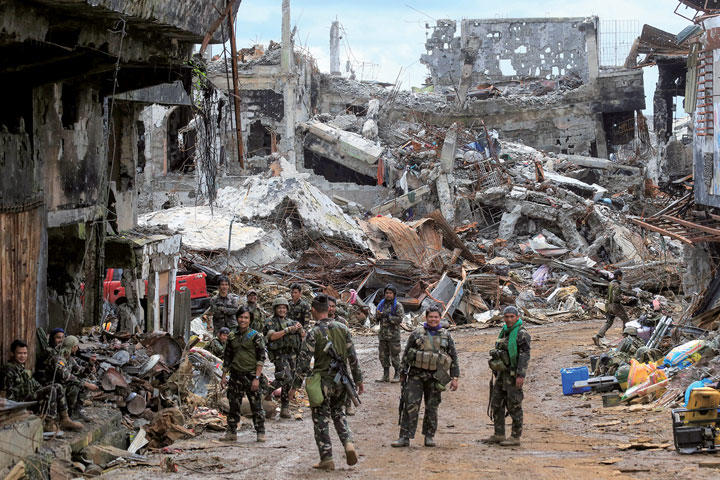 ISIS掃討戦で破壊されたマラウィ（17年10月）　ROMEO RANOCOーREUTERS