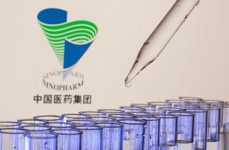 中国医薬集団（シノファーム）の新型コロナウイルスワクチンを追加接種した場合の効果について、中国の研究チームは、当初流行したウイルス株に比べるとオミクロン株に対して中和抗体の作用が著しく低下するとの研究結果を発表した。写真は５月撮影（２０２１年　ロイター／DADO RUVIC）
