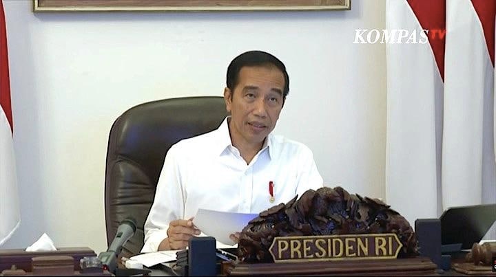 断食月明けの帰省や旅行を禁止すると発表するインドネシアのジョコ・ウィドド大統領　KOMAPSTV / YouTube
