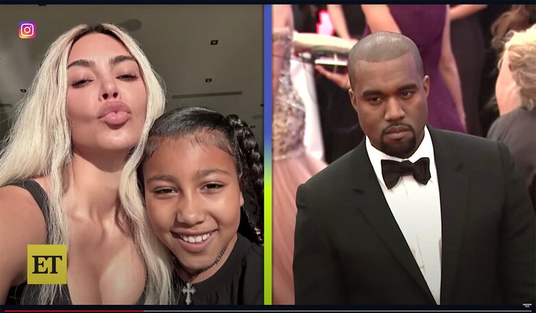 左からキム・カーダシアン、娘のノース、カニエ・ウェスト　Entertainment Tonight-YouTube