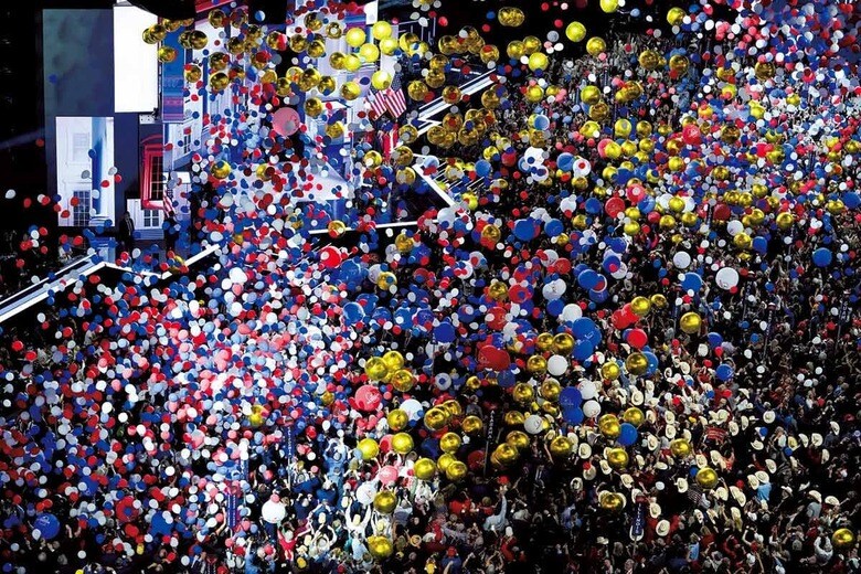 トランプを大統領候補、バンス上院議員を副大統領候補に指名し、盛り上がって閉幕した共和党全国大会（7月18日）　AP/AFLO