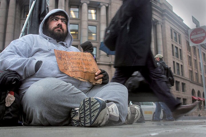アメリカ政治の今後を決するのは低所得層か（ボストン）　Lane Turner-The Boston Globe/GETTY IMAGES