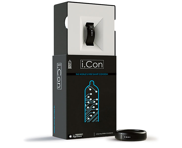 記録されたデータはユーザーのスマートフォンに送信される　Courtesy British Condoms
