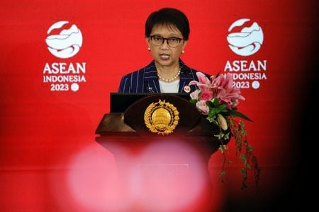 東南アジア諸国連合（ＡＳＥＡＮ）は４日、インドネシアのジャカルタで外相会議を開いた。写真は２月３日、ジャカルタで撮影（２０２３年　ロイター/Willy Kurniawan）