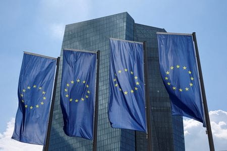 　５月１７日、欧州中央銀行（ＥＣＢ）は、今年末で任期が切れるエンリア銀行監督委員長の後任を募集すると発表した。独フランクフルトで２０２２年７月撮影（２０２３年　ロイター/Wolfgang Rattay）