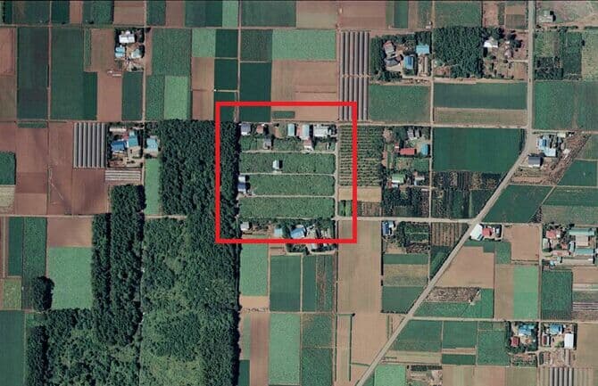 分譲地付近の航空写真