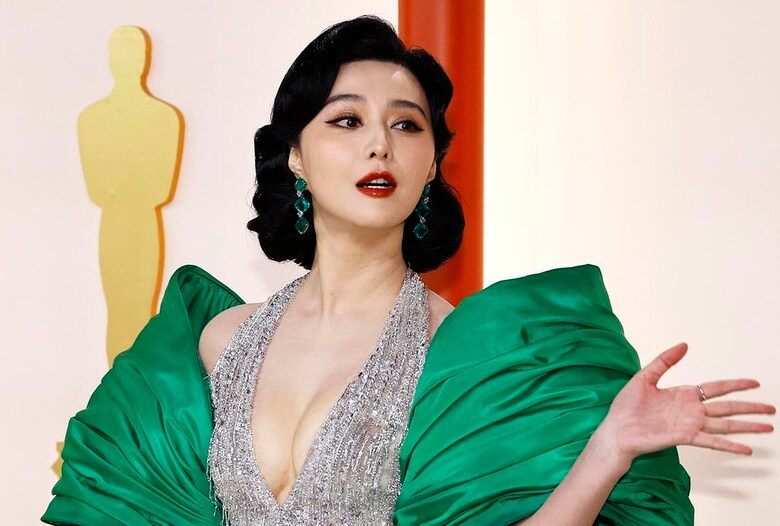 5年間表舞台から遠ざかっていたファン・ビンビン（3月12日、ロサンゼルス）　Eric Gaillard-REUTERS