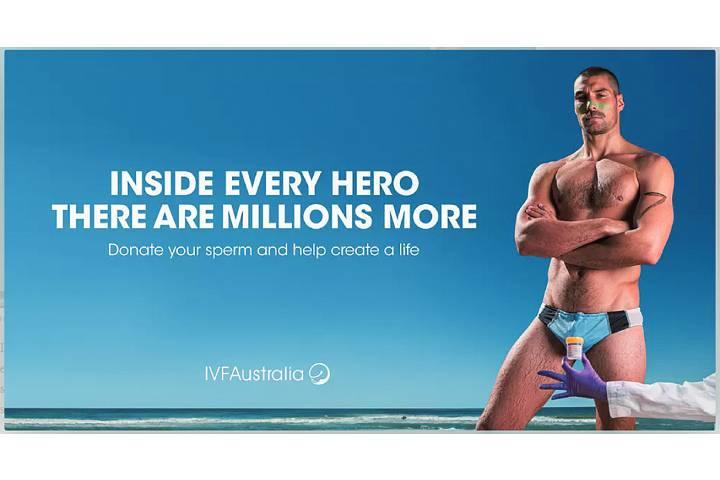 ライフガードのイメージを借りてユーモラスに精子提供を呼び掛ける広告　IVF AUSTRALIA