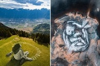 自然をキャンバスに壮大なアートを生み出すランドアーティストたち　生分解性の絵具でサステナブルな活動