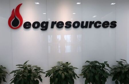 The logo of U.S. oil and gas company EOG Resources is seen in its office in Chongqing, China December 15, 2017. REUTERS/Chen Aizhu