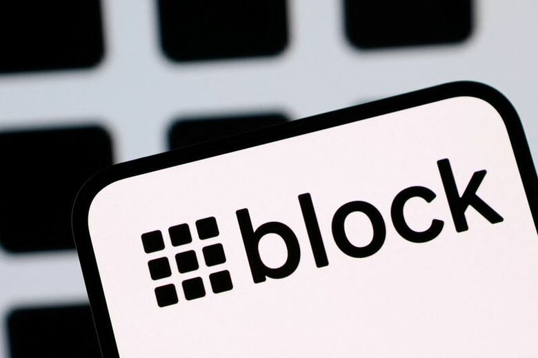 米ブロックのロゴ。３日撮影。 REUTERS/Dado Ruvic/Illustration