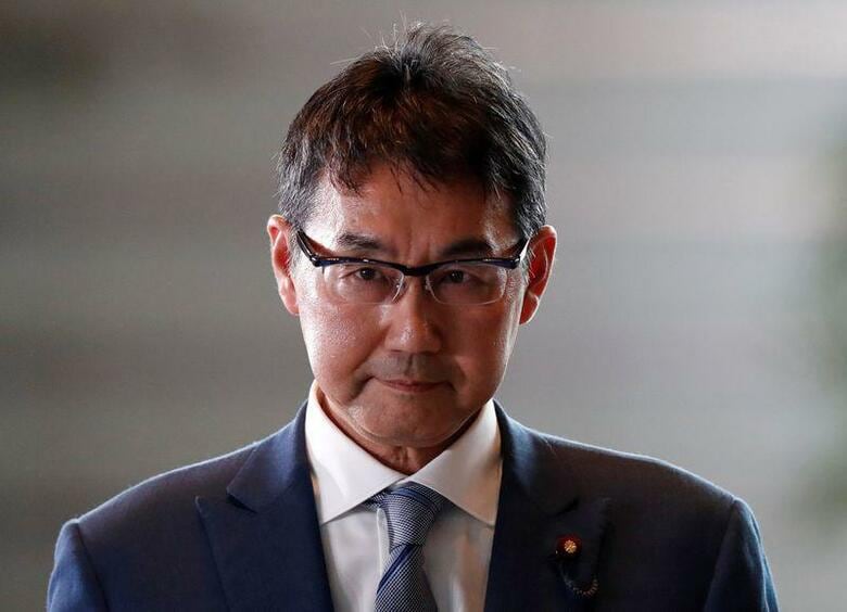 東京地検特捜部は、河井克行前法相（写真）と妻の案里参議院議員を公選法違反（買収）容疑で逮捕した。写真は都内で昨年９月撮影（２０２０年　ロイター／Issei Kato Issei Kato）