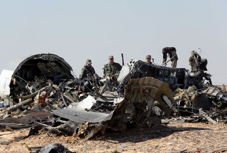 　１１月１７日、ロシア大統領府は、１０月３１日にエジプト・シナイ半島で起きたロシア旅客機墜落について、爆発物が原因で墜落したと発表した。１日撮影（２０１５年　ロイター/Mohamed Abd El Ghany）
