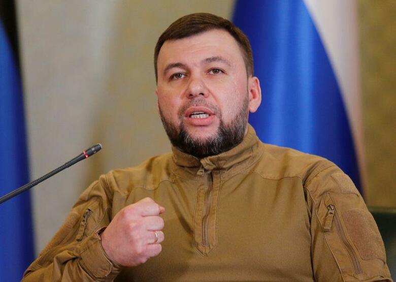 ウクライナ東部の親ロシア派組織「ドネツク人民共和国」を率いるデニス・プシリン氏は29日、ロシアがドネツク地域全体を掌握した後、ロシア連邦への帰属を検討すると述べた。2月23日撮影（2022年　ロイター/Alexander Ermochenko）