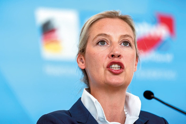 AfDのアリス・ワイデル共同党首は冷静だが　MICHAEL KAPPELERｰPICTURE ALLIANCE/GETTY IMAGES