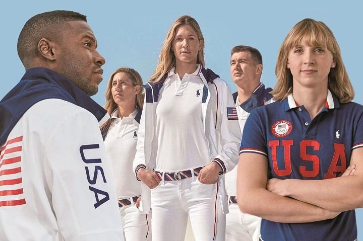 過去の五輪に比べれば進歩も見られるが（東京五輪閉会式用の米選手団のユニフォーム）　PHOTO ILLUSTRATION BY SLATE. PHOTOS BY RALPH LAUREN