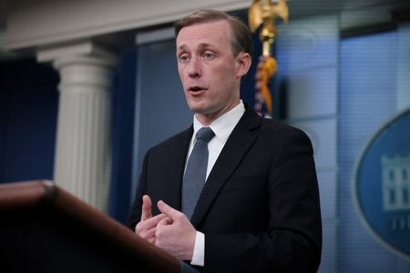 ６月８日、米国のサリバン大統領補佐官（写真）は、北朝鮮が核実験を実施する可能性について、米国は極めて注意深く見守っていると述べた。ホワイトハウスで５月撮影（２０２２年　ロイター/Evelyn Hockstein）