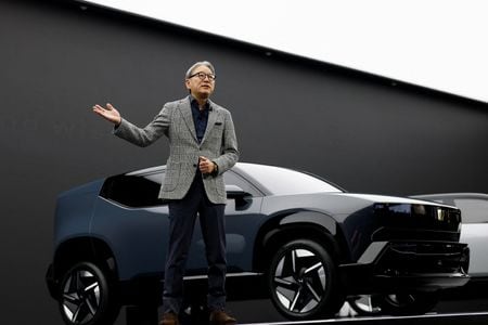 ホンダの三部敏宏社長。１０月２９日、東京で開かれたジャパンモビリティショーで撮影（２０２５年　ロイター/Manami Yamada）