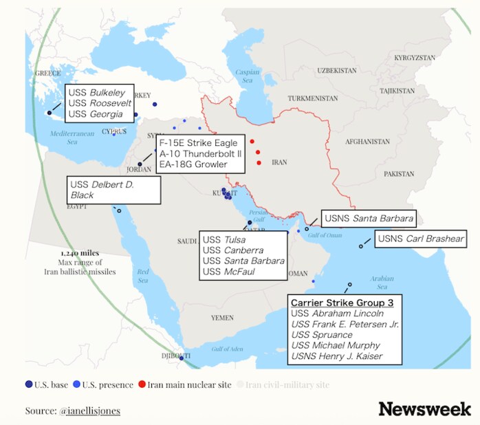 米戦闘機、空母エイブラハム・リンカーンに接近したイラン製ドローンを