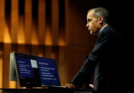 　３月２日、イングランド銀行（英中央銀行）のカーニー総裁（写真）は、仮想通貨について、金銭としては失敗しており、金融バブル形成の古典的な兆候を示していると指摘。（２０１８年　ロイター/Peter Nicholls）
