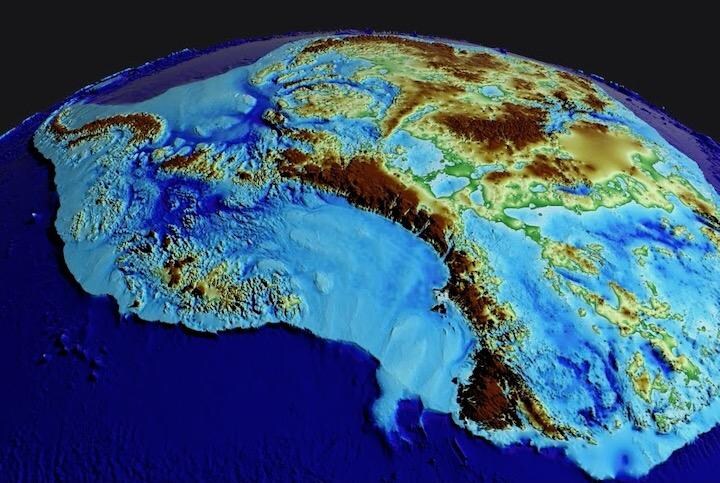南極氷床下の地形図を作成された...... NASA\'s Scientific Visualization Studio