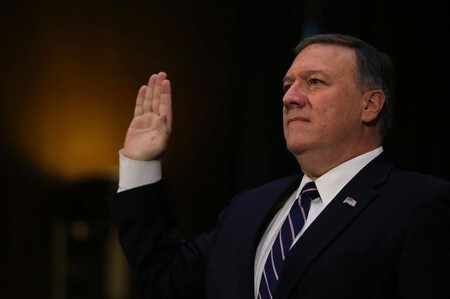 　１月１２日、米上院で、トランプ次期大統領が中央情報局（ＣＩＡ）長官に指名したマイク・ポンペオ下院議員（共和党）に対する公聴会が開かれた。写真はワシントンで撮影（２０１７年　ロイター／Carlos Barria）