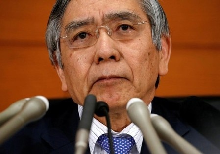 　５月１６日、黒田東彦日銀総裁は、都内で行われた対談で、大規模な金融緩和を縮小する出口戦略について、十分な手段を有しており、うまく対応できると確信していると語った。写真は都内で４月撮影（２０１７年　ロイター／Kim Kyung Hoon）